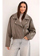 Dámská motorkářská bunda z ekokůže se zipem fango