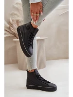 Dámské Zateplené Tenisky Z Eko Kůže Big Star OO274790 Černé