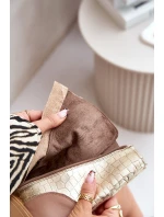 Zazoo 2942 Kožené Boty Worker Se Zlatým Sponou Béžové