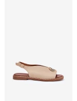 Ploché elegantní sandály s ozdobou béžové Iseliria Ploché elegantní sandály s ozdobou béžové Iseliria