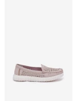 Kožené Dámské Mokasíny S Vzorováním Vinceza 88028 Béžové