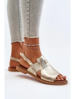 Dámské kožené sandály Zazoo zlaté