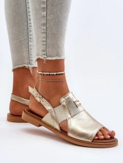 Dámské kožené sandály Zazoo zlaté