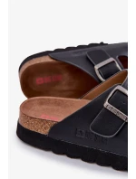 Pánské lehké pantofle s přezkami z ECO kůže Big Star – černé