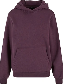 Build your Brand BY 289 Dámská oversize mikina s kapucí "Fluffy" 56.0289 plum purple