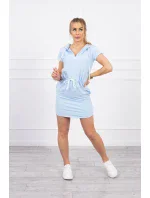 Šaty s kapucí modré