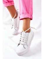 Dámské Kožené Tenisky BIG STAR II274055 Bílé Dámské Kožené Tenisky BIG STAR II274055 Bílé