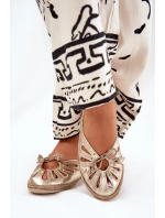 Ploché baleríny z přírodní kůže Zazoo 10179 zlaté