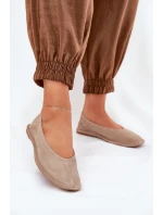 Semišové Dámské Baletky Big Star RR274082 Béžové