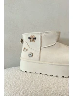 Dámské sněhule na platformě s přezkami světle béžové Maelle