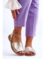 kožené sandály Zlaté Alivia