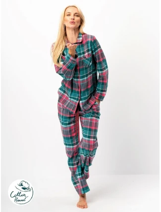 Klíč LNS 419 B25 dl/r 2XL-4XL dámské rozepínací pyžamo