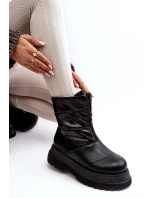 Dámské zimní boty s tlustou podrážkou a zipem GOE MM2N4078 černé
