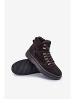 Semišové pánské zateplené kotníkové boty Big Star OO174189 hnědé