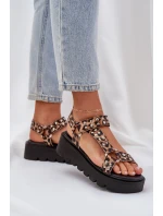 Zdobené Sandály Na Platformě Leopardí Hnědé Tatellia Zdobené Sandály Na Platformě Leopardí Hnědé Tatellia