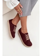 Barefoot typ tenisky z přírodního semiše Zazoo 314 bordó