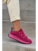 Kožené Semišové Dámské Tenisky Fuchsiová Bemela