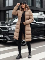 Dámská zimní dlouhá prošívaná bunda FABWARM béžová FashionStreet TY4621 Dámská zimní dlouhá prošívaná bunda FABWARM béžová FashionStreet TY4621