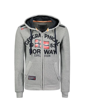 Pánská mikina s kapucí Geographical Norway Flag DB MEN 054, šedá (WW6088H/GN/Blended Grey) Pánská mikina s kapucí Geographical Norway Flag DB MEN 054, šedá (WW6088H/GN/Blended Grey)