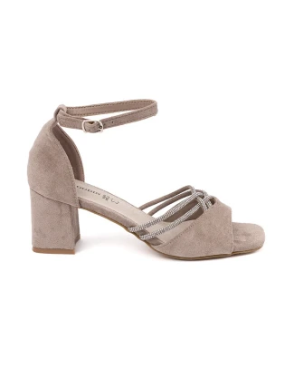 Luxusní dámské hnědé  lodičky na širokém podpatku