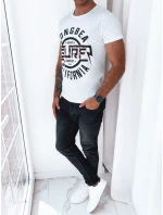 Pánské bílé tričko s potiskem FashionStreet RX5258