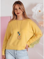 Dámská máslová halenka oversize s přívěskem NUBISS žlutá FashionStreet RY2798 Dámská máslová halenka oversize s přívěskem NUBISS žlutá FashionStreet RY2798