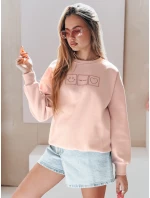 Dámská oversize mikina s výšivkou EASYJOY růžová FashionStreet BY1513 Dámská oversize mikina s výšivkou EASYJOY růžová FashionStreet BY1513