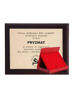 Plastový diplom s laminátovým gravírováním + pouzdro 250x200 mm