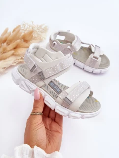 Dětské Sandály Na Zip Big Star LL374201 Bílo-Stříbrné