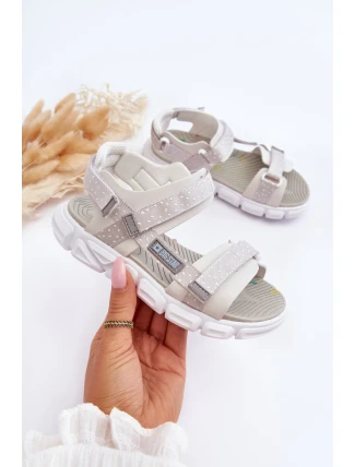 Dětské Sandály Na Zip Big Star LL374201 Bílo-Stříbrné