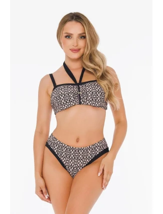 Dámské dvoudílné plavky Luxe 7 S939LX7 béžové se vzorem - Self Dámské dvoudílné plavky Luxe 7 S939LX7 béžové se vzorem - Self