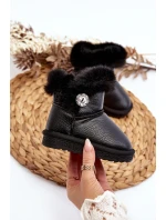 Zateplené sněhové boty s kožešinou černé Bessie