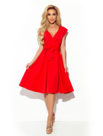 Rozevláté šaty s psaníčkovým výstřihem Numoco SCARLETT - červené