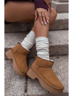 Dámské sněhule Milora z přírodního semiše s kožešinou – camel Dámské sněhule Milora z přírodního semiše s kožešinou – camel