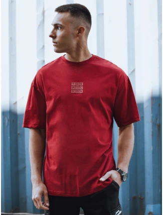 Pánské tričko s potiskem bordó FashionStreet RX5522