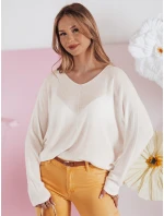 Dámský oversize svetr NORVAN ecru FashionStreet MY2455