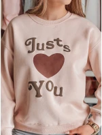 Dámská mikina s potiskem JUST LOVE YOU růžová FashionStreet BY1473