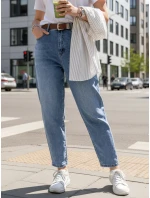 Dámské džínové kalhoty s páskem FashionStreet UY2885 Dámské džínové kalhoty s páskem FashionStreet UY2885