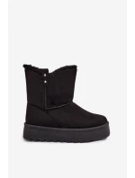 Dámské Sněhule Na Platformě S Kožíškem Černé Evelira