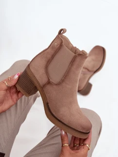 Dámské kotníkové boty Zelia na sloupku – béžové