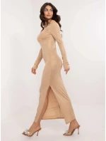 Dámské šaty DHJ SK 20093.17 Camel béžová - FPrice Dámské šaty DHJ SK 20093.17 Camel béžová - FPrice