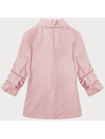 Tenké sako ve špinavě růžové barvě s nařasenými rukávy (22-356)