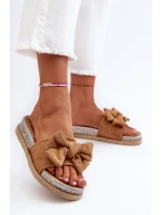 Dámské žabky na platformě s mašlí Camel Aflia