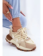 Kožené semišové dámské tenisky GOE TT2N4021 Béžové