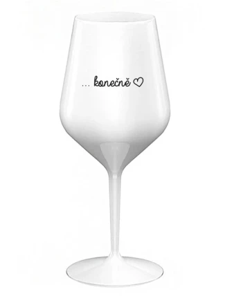 POHODINDA - bílá nerozbitná sklenice na víno 470 ml