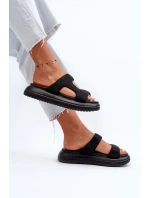 Ozdobené dámské sandály na platformě černé Jestella