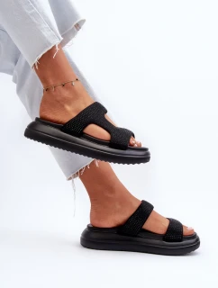 Ozdobené dámské sandály na platformě černé Jestella