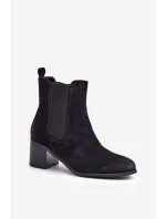 Zateplené dámské boty na podpatku černé Radeya