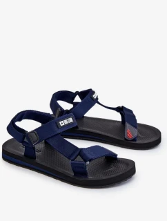 Pánské sandály na suchý zip Big Star DD174718 Námořnická modrá