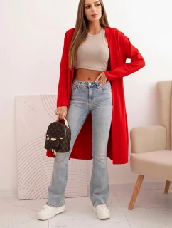 Dámský bavlněný cardigan 69522 červený - Kesi